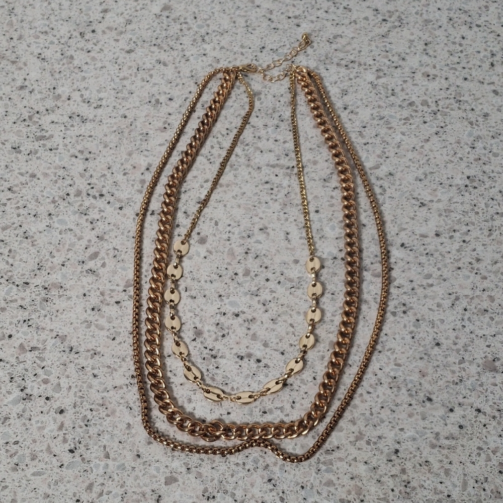 Gold-Tone‎ Multi-Layer Chain Necklace Set